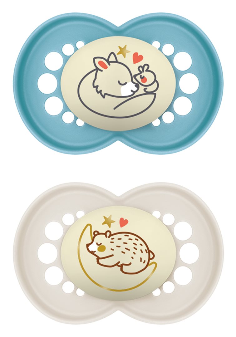 MAM Night lolette caoutchouc 6-16 mois 2 pce