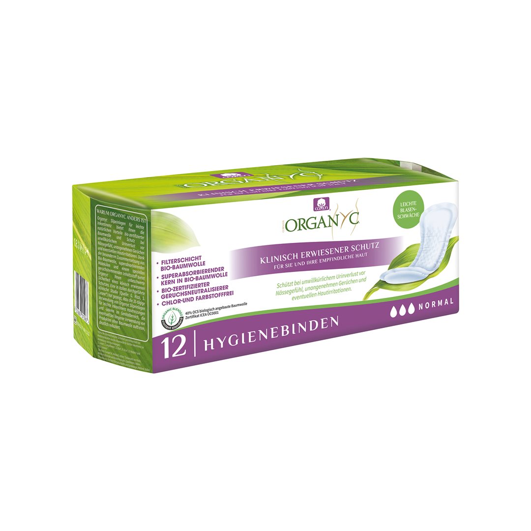 Organyc Hygienebinden leichte Blasenschwäche normal 12 Stk