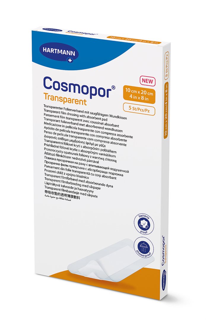 Cosmopor transparent 10x20cm stérile 5 pce