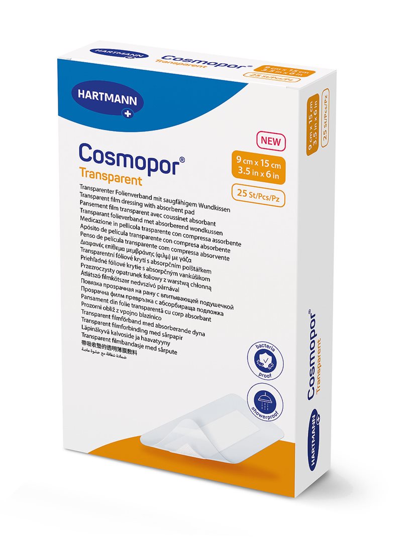 Cosmopor transparent 9x15cm stérile 25 pce