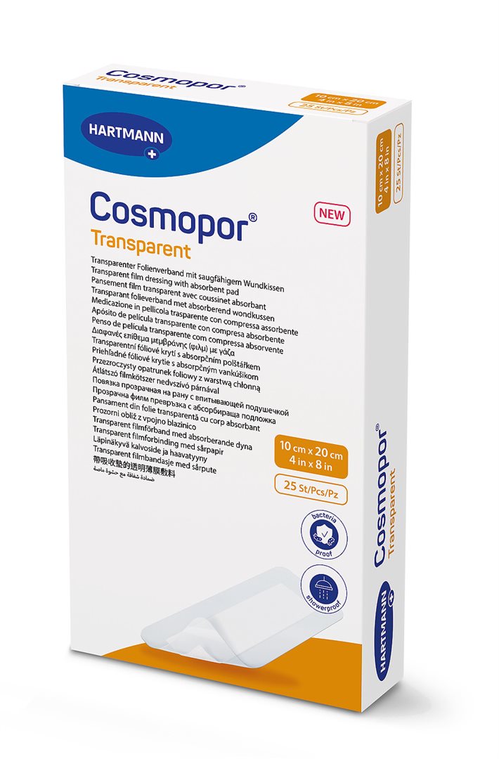 Cosmopor transparent 10x20cm stérile 25 pce