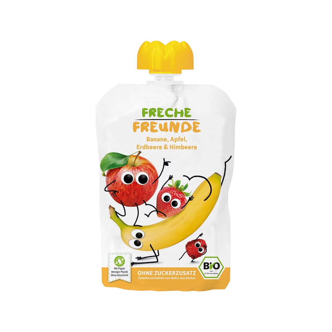 Freche Freunde Quetschmus Apfel Banane Erdbeere & Himbeere Btl 100 g
