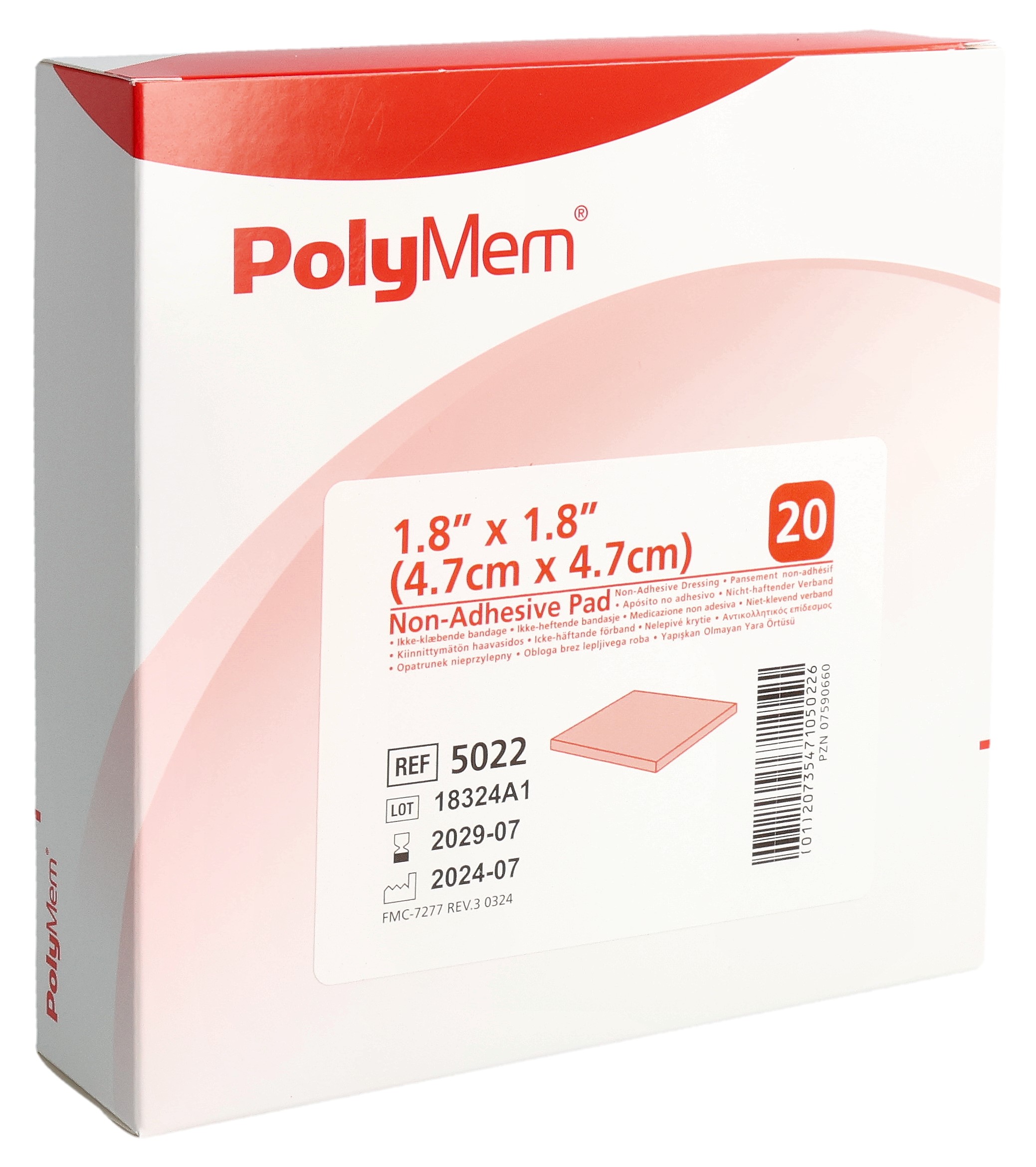 PolyMem Non Adhesive Dressing 4.7x4.7cm 20 pce