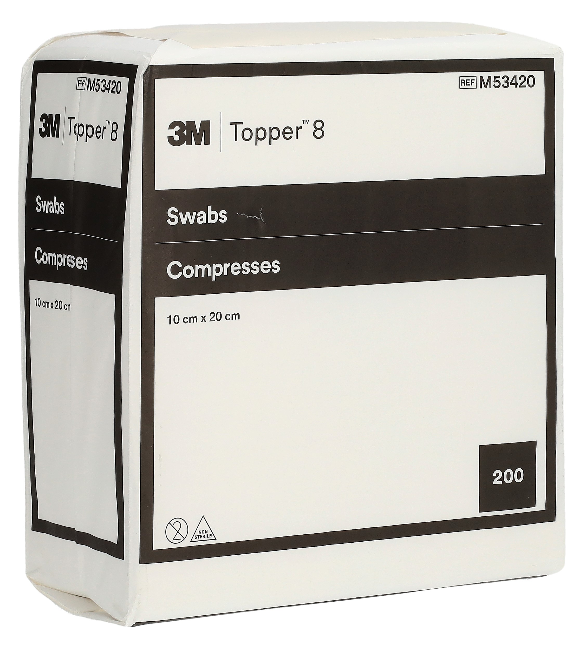 Topper 8 compresses NW 10x20cm non stériles 200 pce