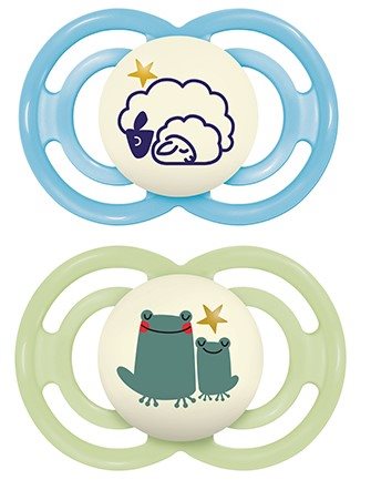 MAM Perfect Night Nuggi Silikon 6-16 Monate Boy 2 Stk