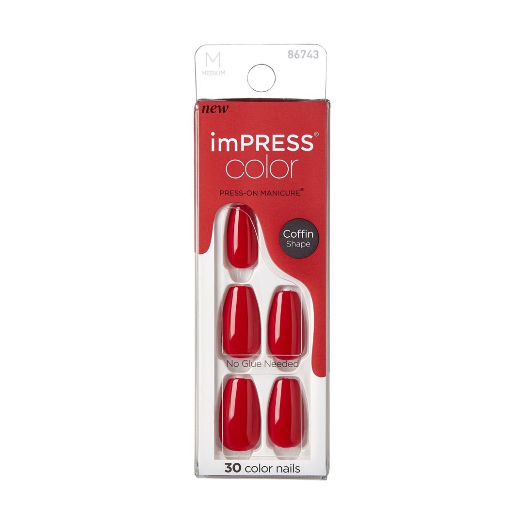 KISS ImPress Color Nail Kit Coffin Red Or Not (n)
