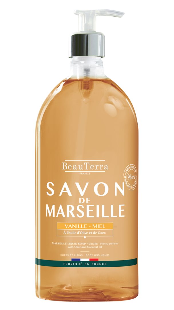 BeauTerra savon de Marseille liquide vanille miel fl 1000 ml