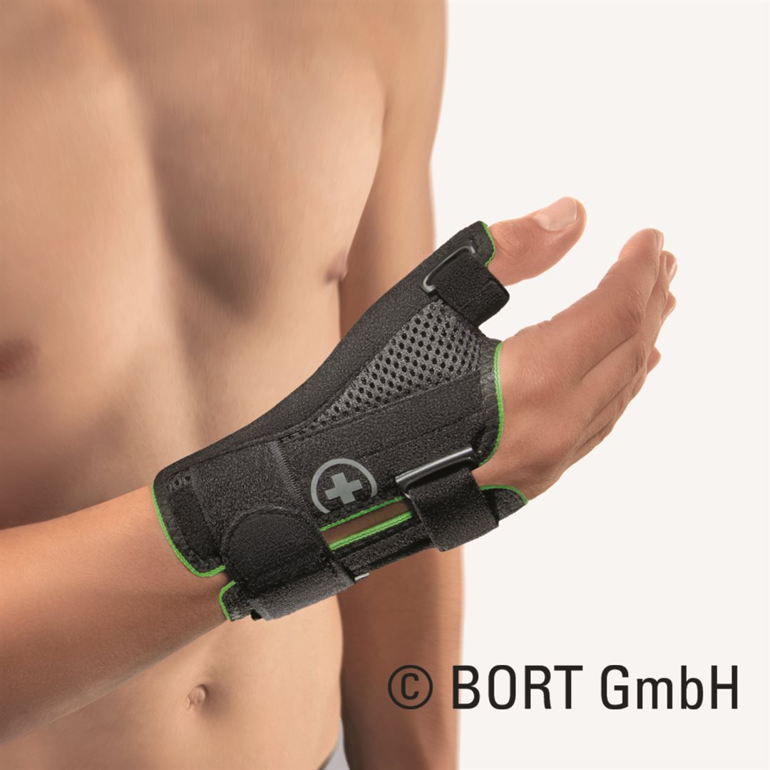 BORT Daumenschiene Sport XS links schwarz/grün