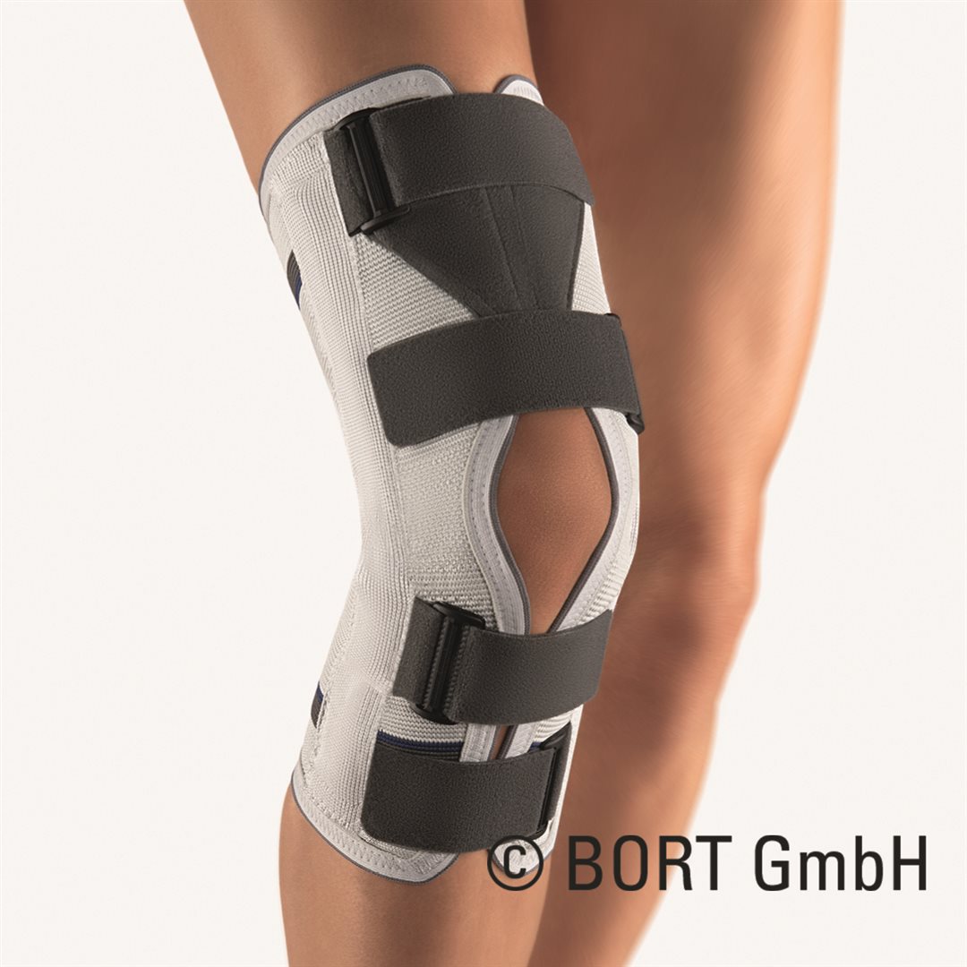Bort Stabilo Kniebandage offene Form Gr7 silber