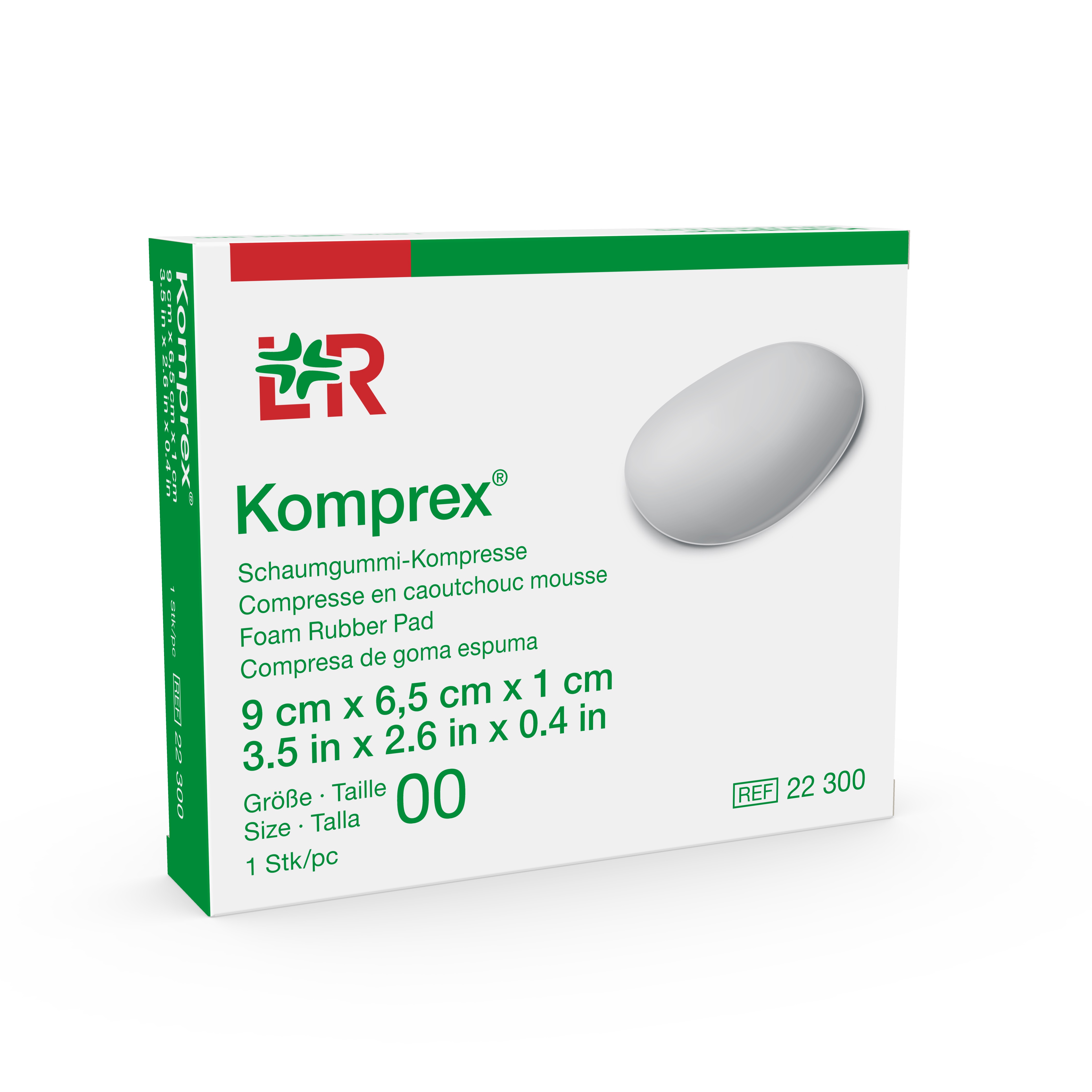 KOMPREX Schaumgummi Kompresse 9x6.5x1cm x 14 Stk