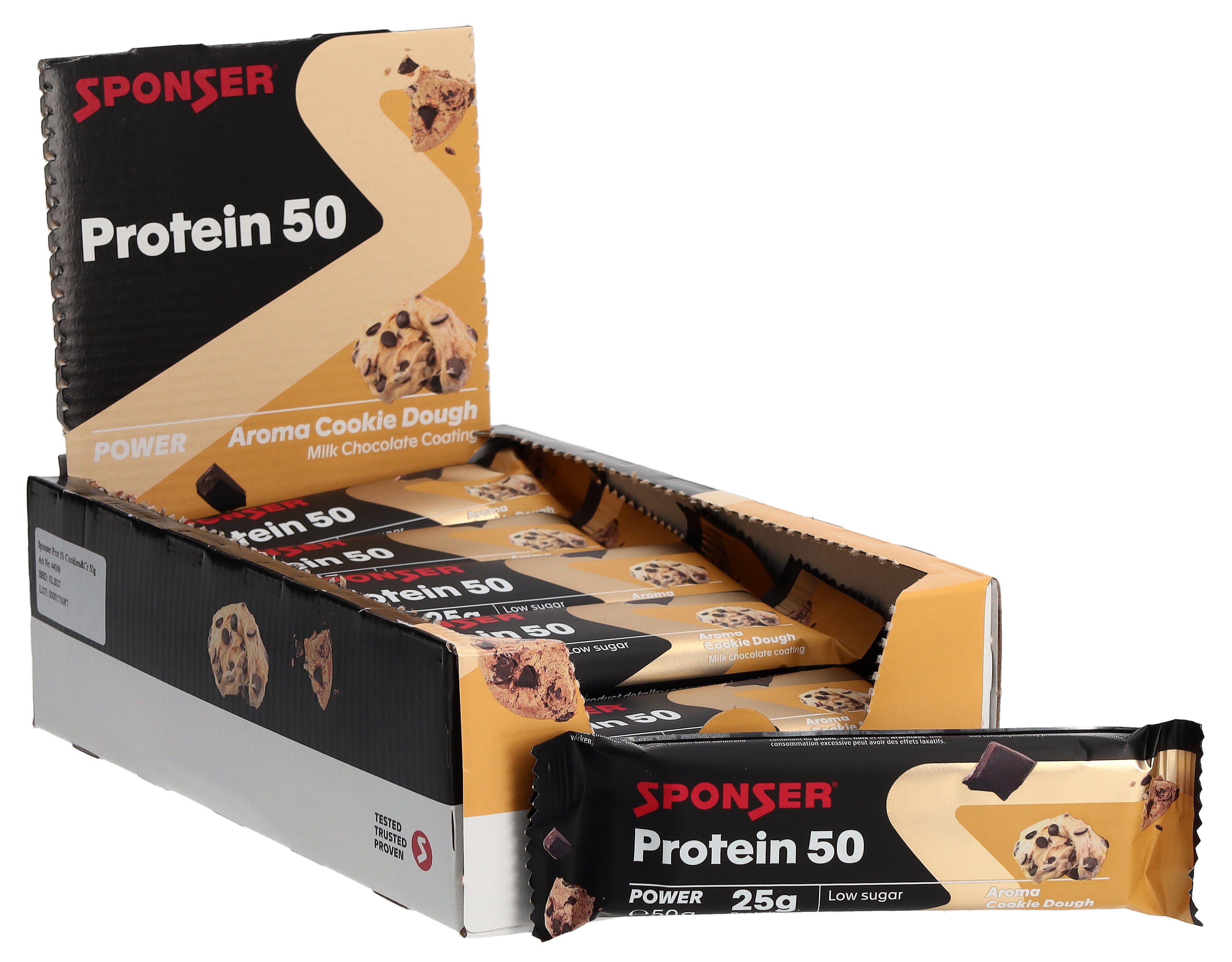 Sponser Protein 50 Bar Cookie Dough Box