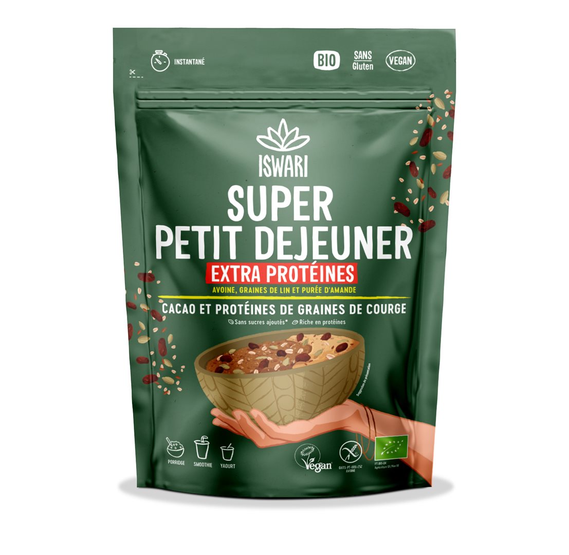 ISWARI super petit dejeuner extra protein bio sach 360 g