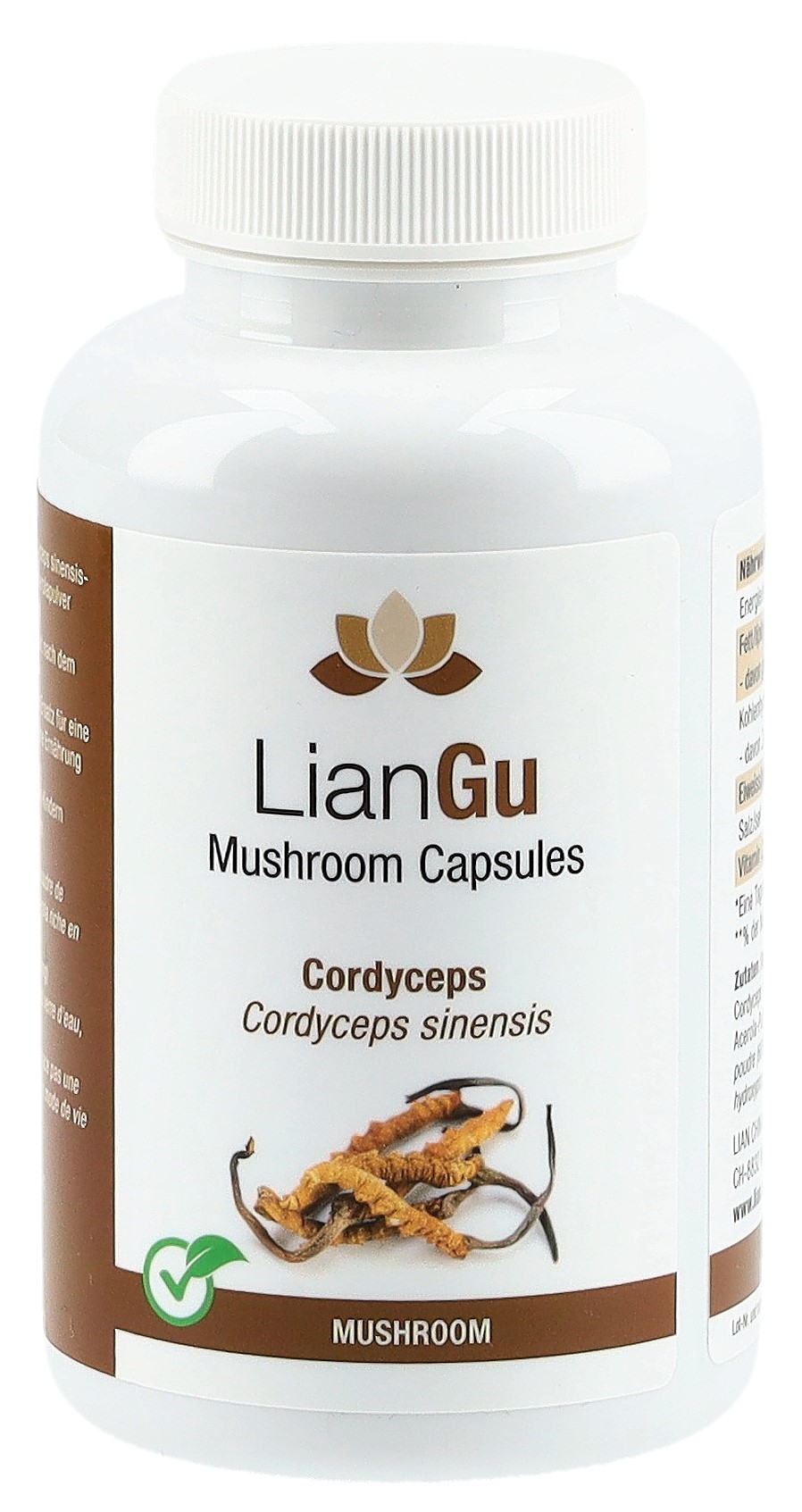 LianGu Cordyceps Mushrooms caps bte 120 pce