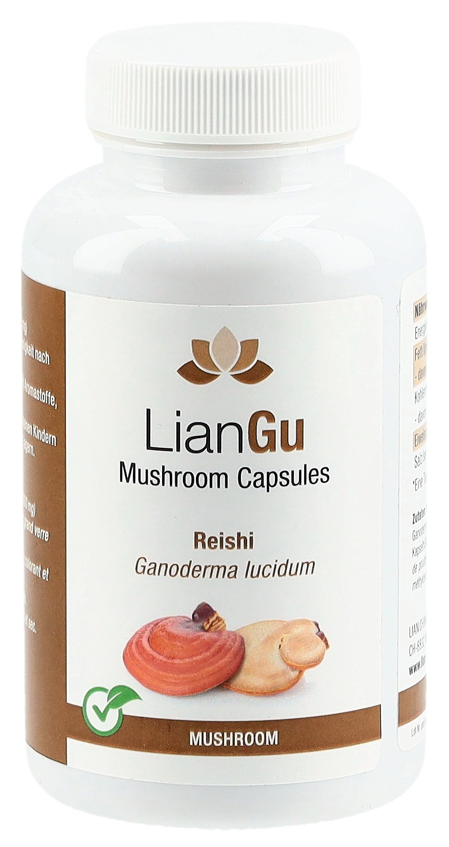 LianGu Reishi Mushrooms caps bte 120 pce