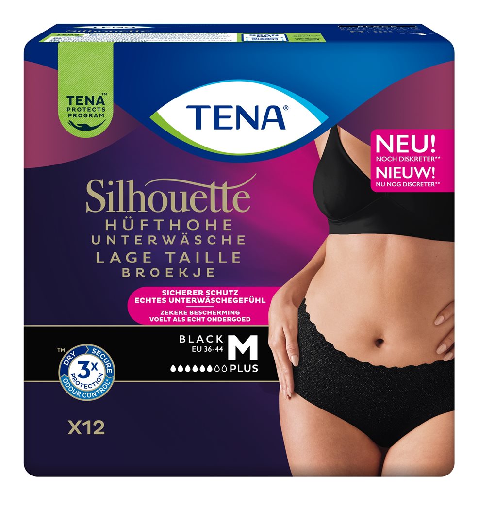TENA Silhouette Plus M 75-100cm black 2 Karton 12 Stk