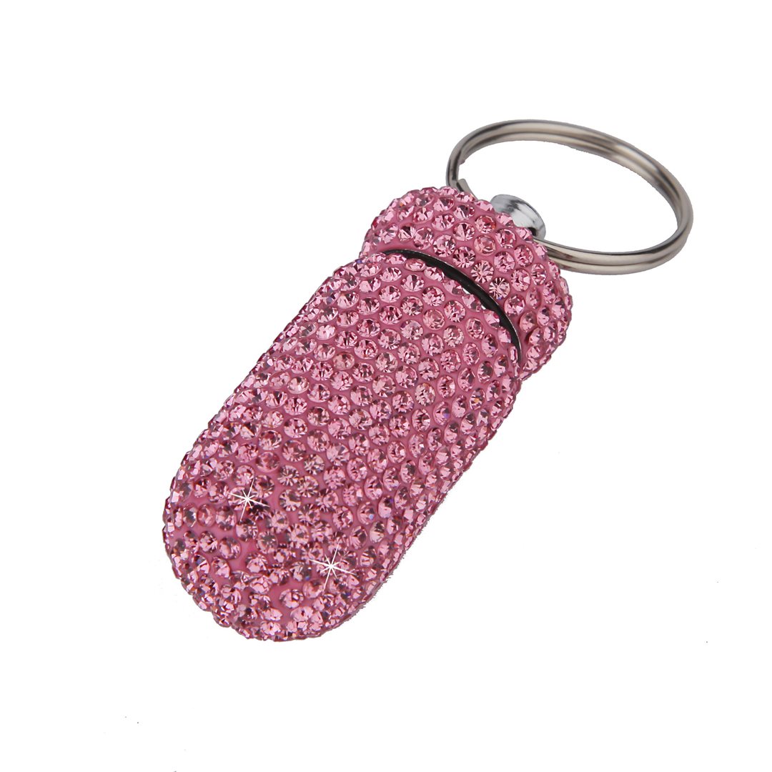 SUPAIR Pillenbox Schlüsselanhänger Crystal pink x 3 Stk