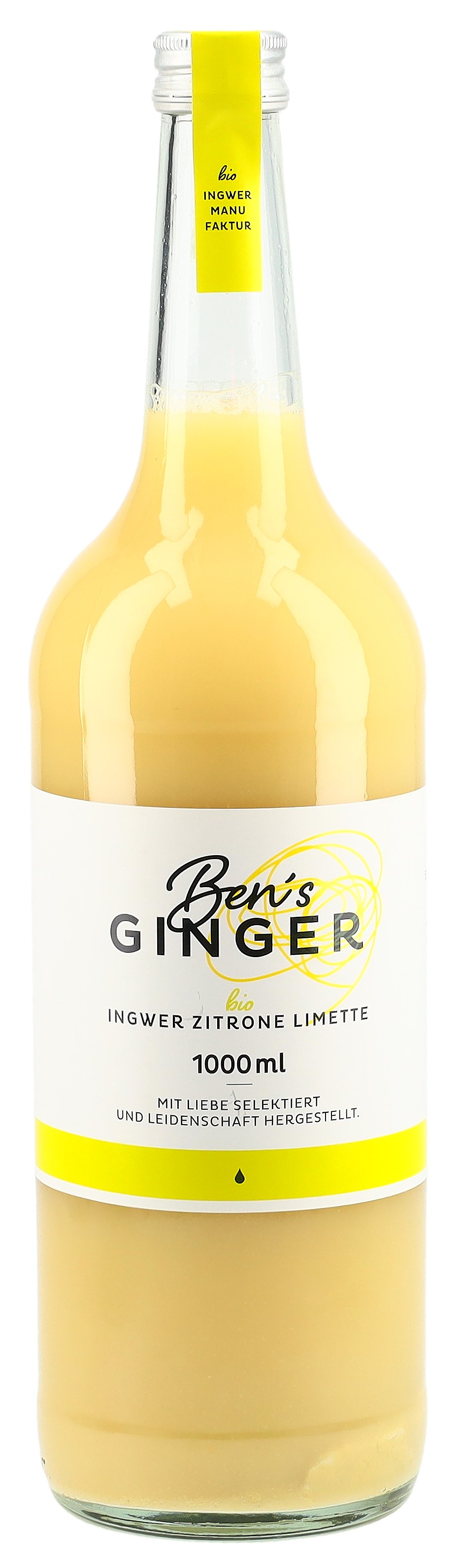Bens Ginger concentré de gingembre-citron-citron vert sans sucre bio fl 1000 ml