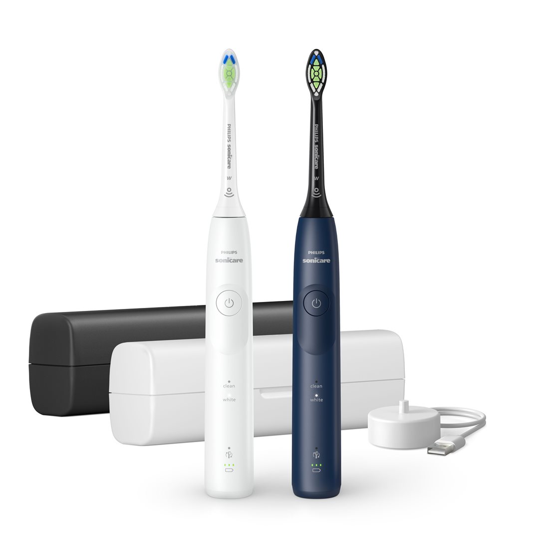 Philips Sonicare 5500 brosse à dents sonique électrique HX7119/01 duopack blanc & bleu minuit 2 pce