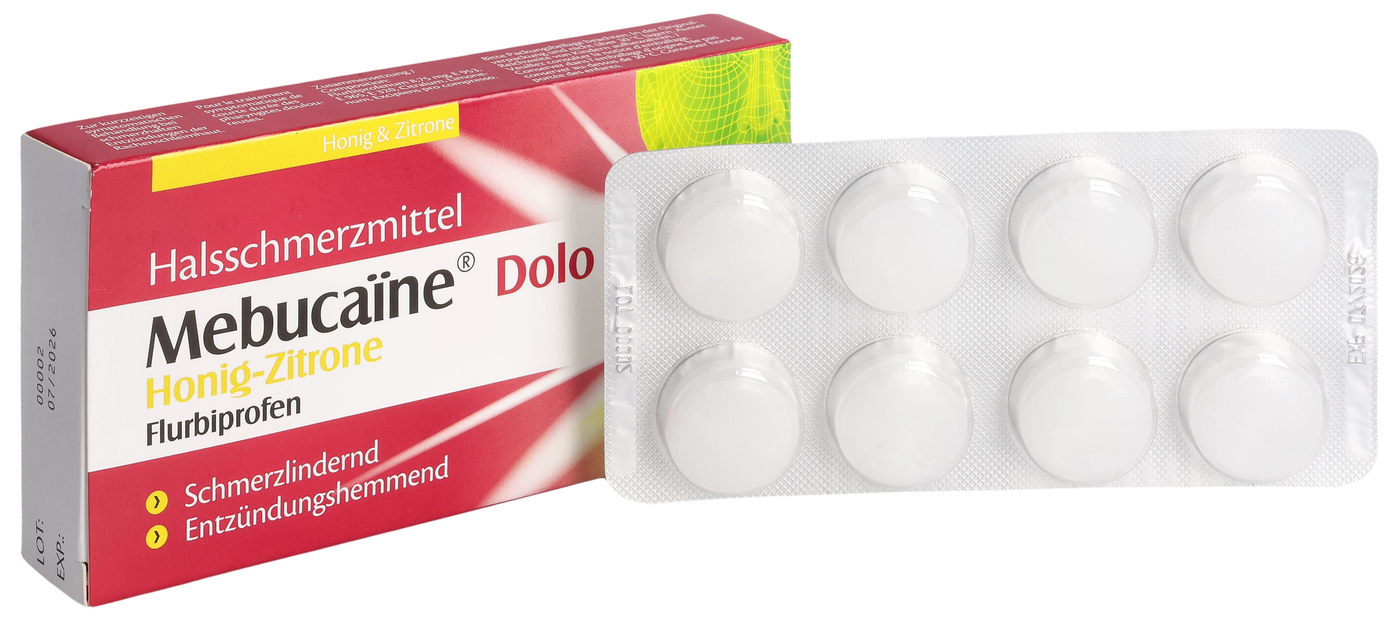 Mebucaïne Dolo Lutschtabl 8.75 mg Honig Zitrone 16 Stk