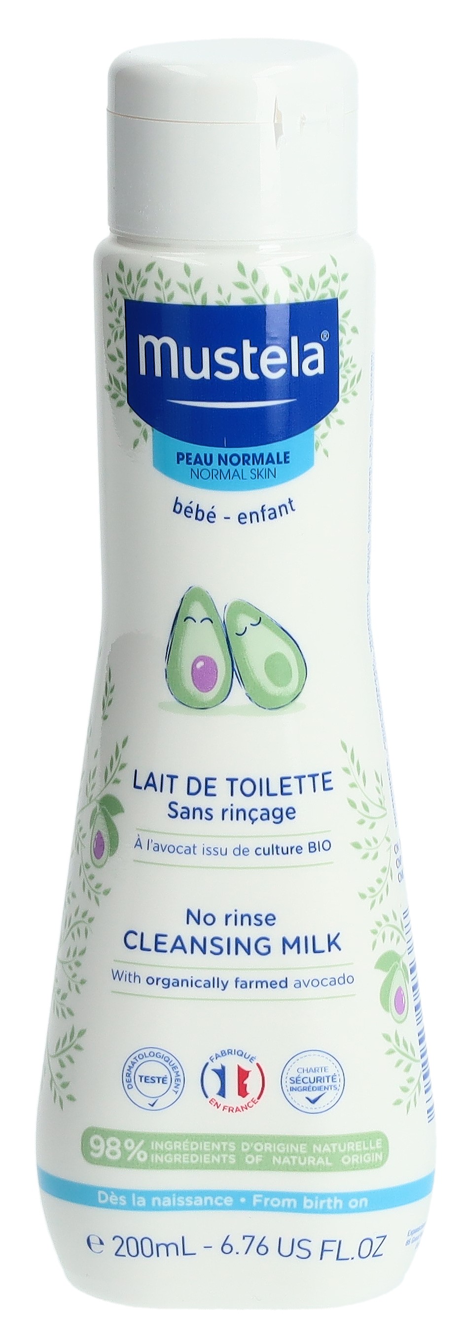 Mustela lait de toilette peau normale fl 200 ml