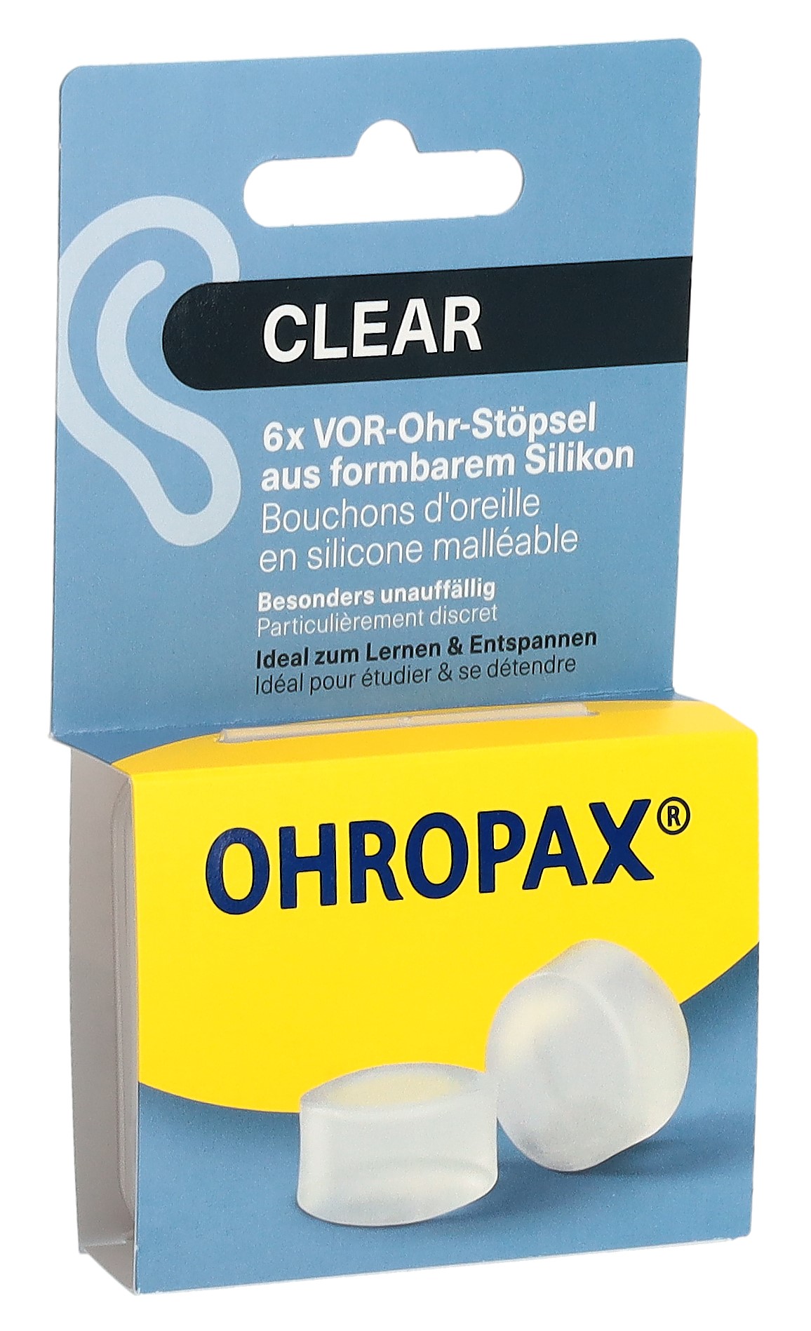 OHROPAX Ohrstöpsel Silicon Clear 6 Stk