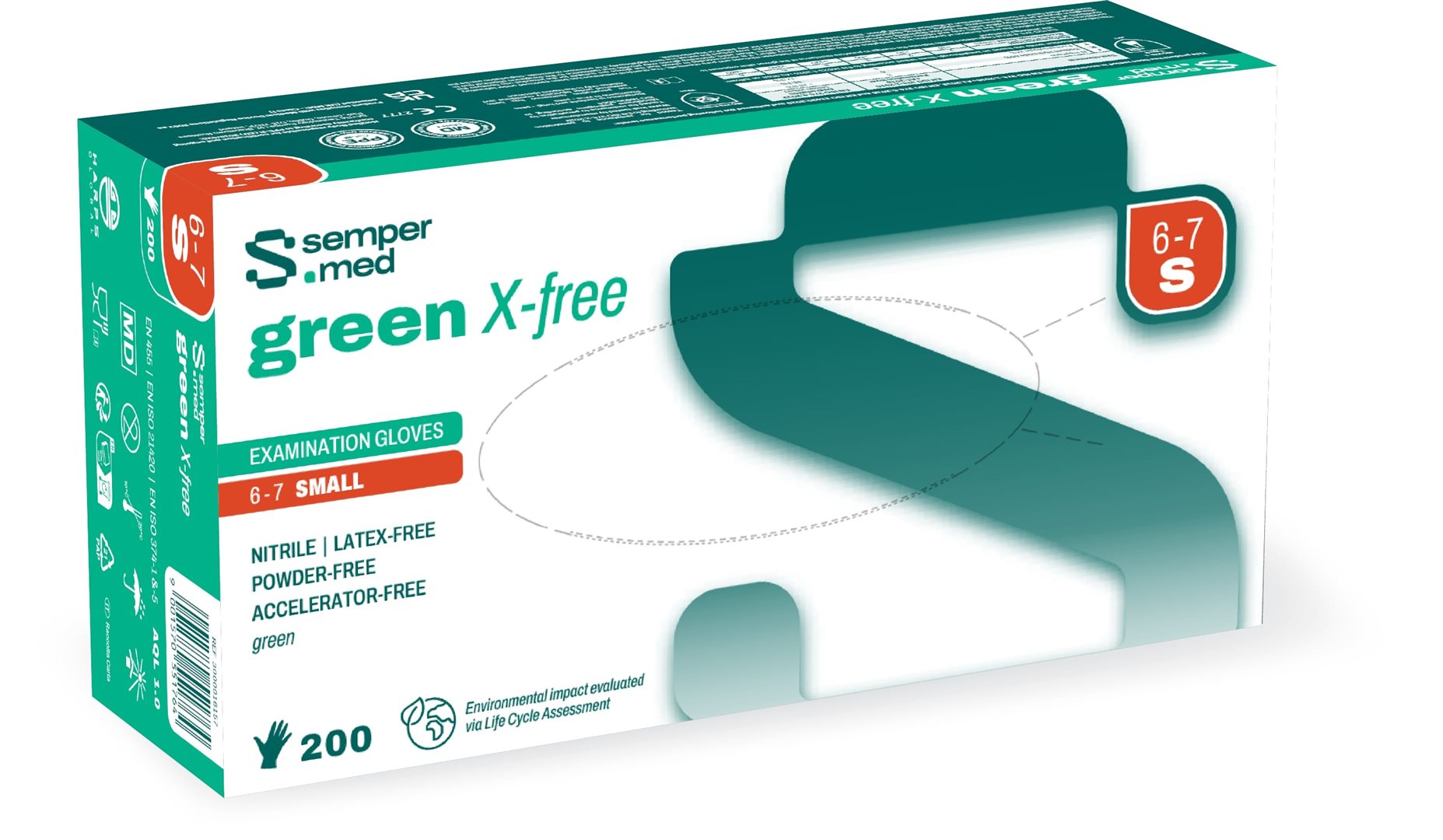 Sempermed green X-free S 200 pce