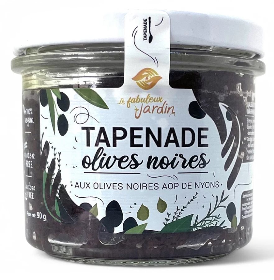 Le fabuleux jardin tapenade olives noir bio verre 90 g