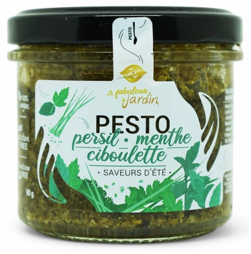 Le fabuleux jardin pesto persil menthe ciboulette bio verre 90 g