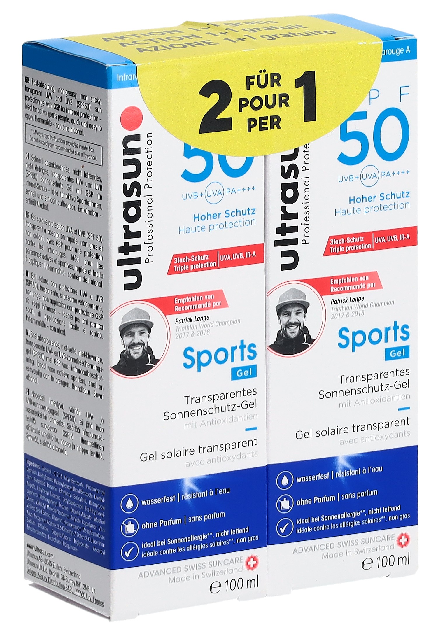 Ultrasun Sports Gel SPF 50 Duo 2 x 100 ml