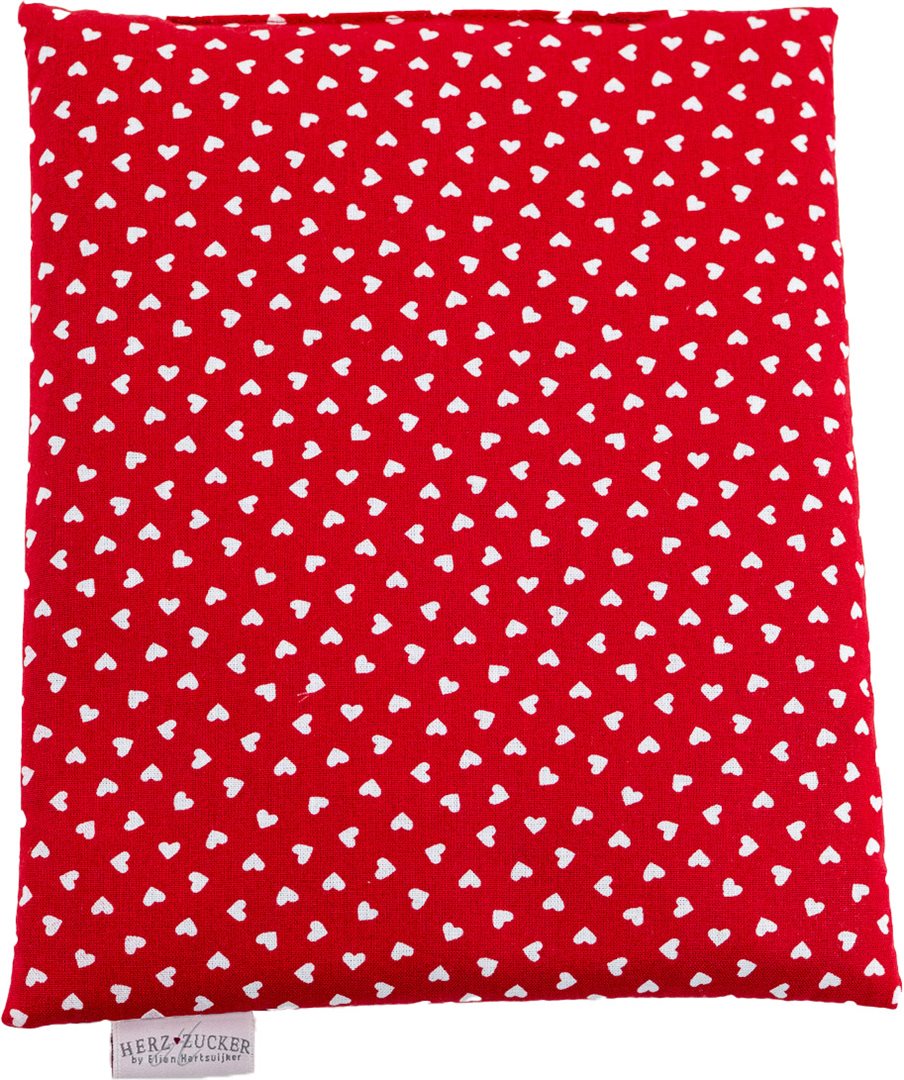 HERZZUCKER Coussin pépins raisin 26x21cm coeurs rouge