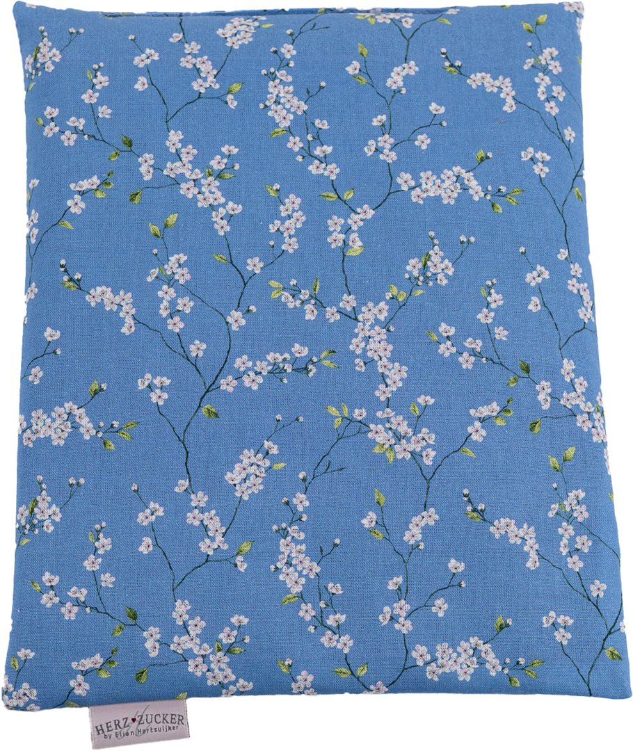HERZZUCKER Coussin pépins raisin 26x21cm fleurettes bleu