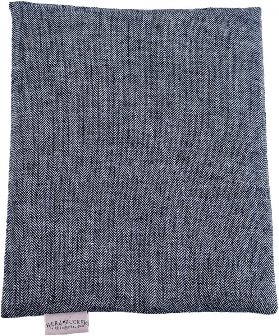 HERZZUCKER Coussin chauffant colza 26x21cm lin bleu