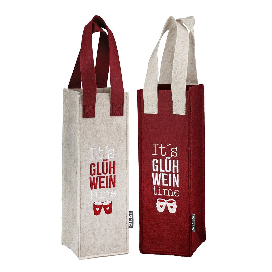 HERBORISTERIA Flaschentasche Filz Its Glühw Time x 4 Stk