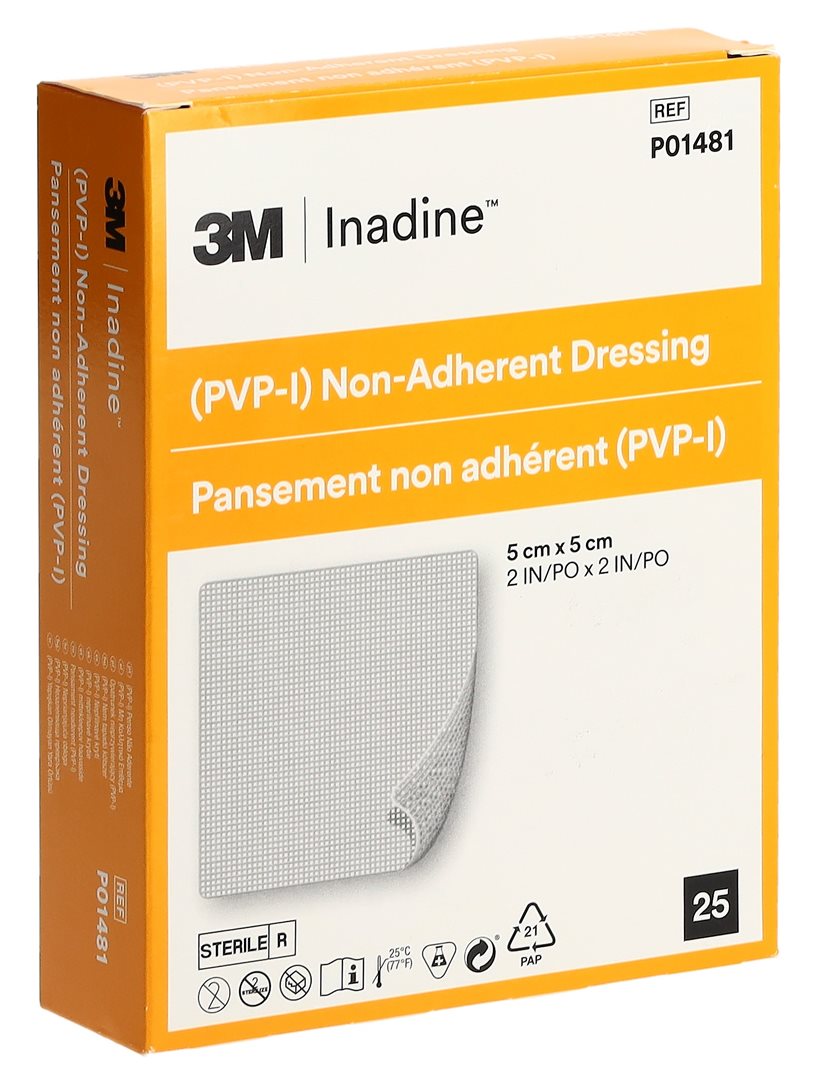 Solventum Inadine pansement vulnéraire 5x5cm stérile 25 pce