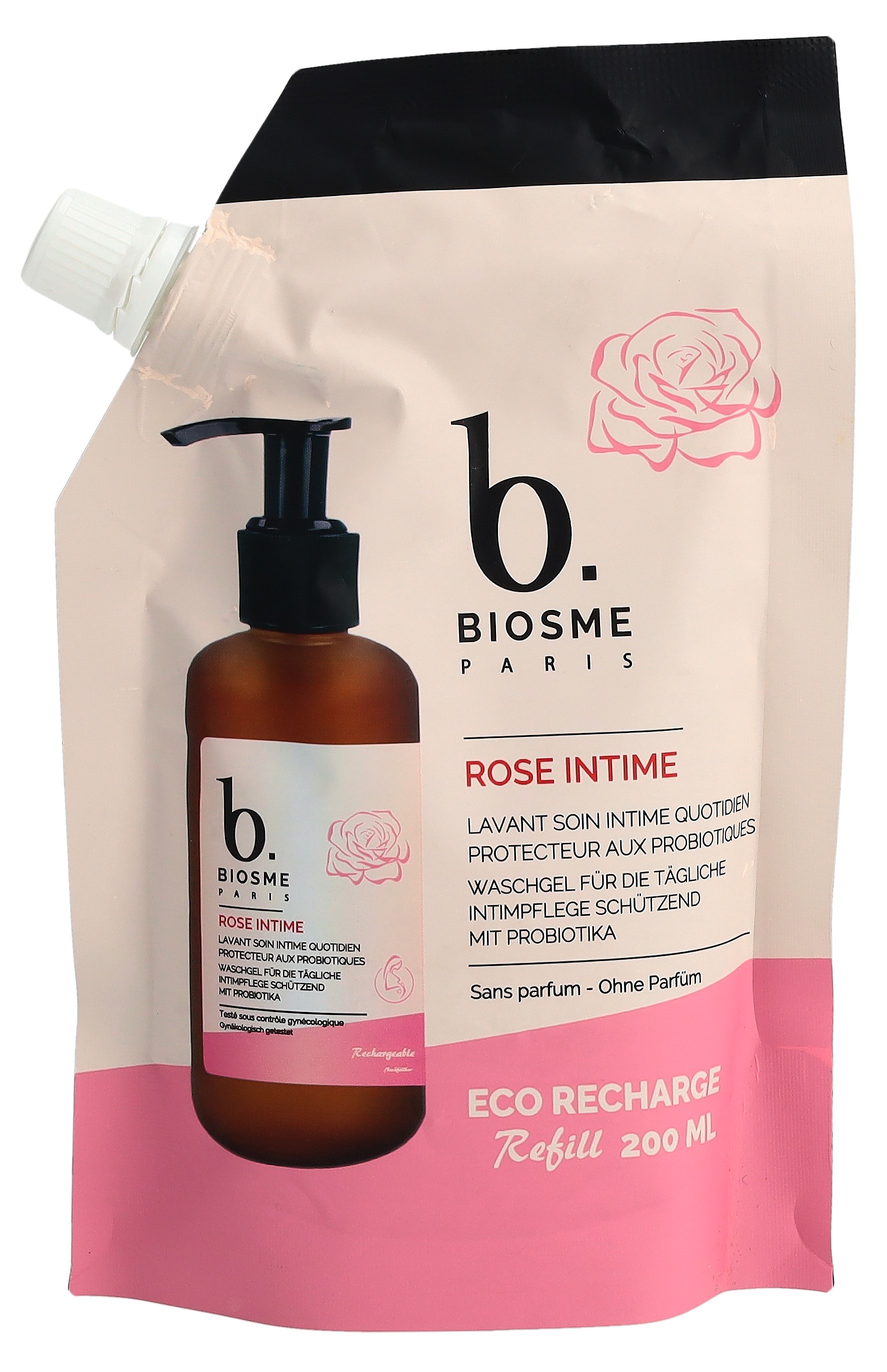 Biosme Waschpflege Rose & Probiotik Nachfüllpackung 200 ml