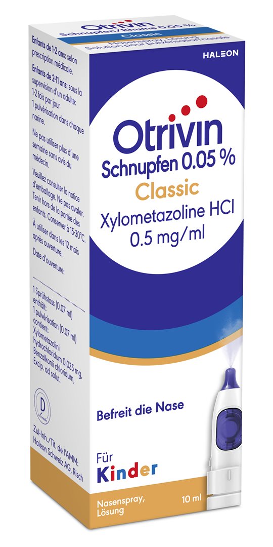 Otrivin Schnupfen Classic Nasenspray 0.05 % seitlicher Auslöser Dosierspr 10 ml