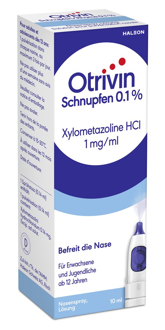 Otrivin Schnupfen Nasenspray 0.1 % seitlicher Auslöser Dosierspr 10 ml