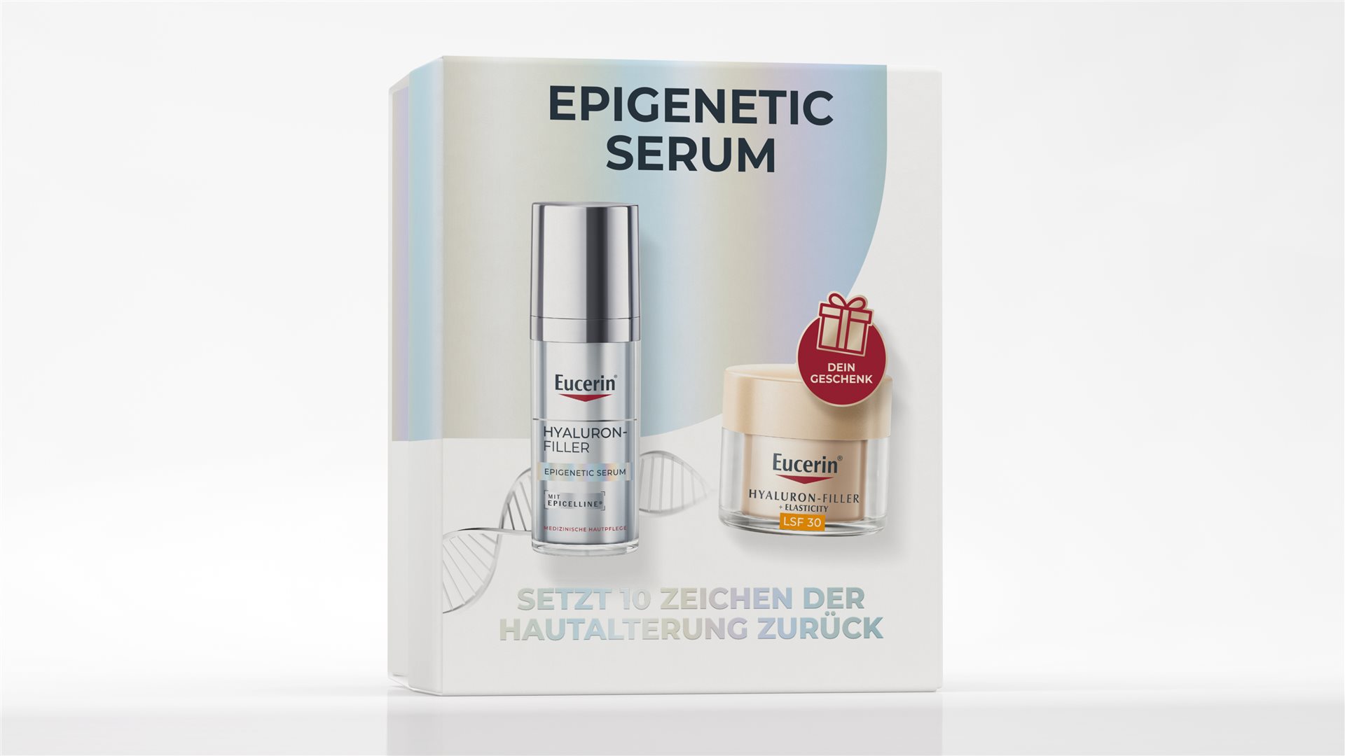 Eucerin XMAS Set Hyaluron-Filler Epigenetic Serum + Geschenk Hyaluron-Filler + Elasticity Tagespflege LSF30 20 ml