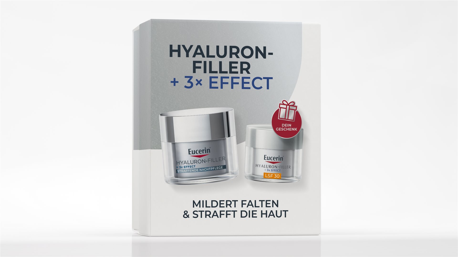 Eucerin XMAS Set Hyaluron-Filler Nachtpflege + Geschenk Hyaluron-Filler Tagespflege LSF30 20 ml