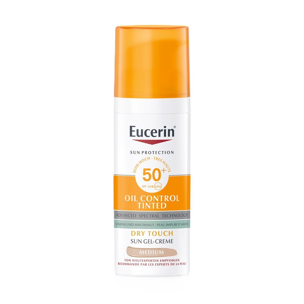 Eucerin SUN Face Oil Control Gel-Creme getönt medium LSF50+ Disp 50 ml