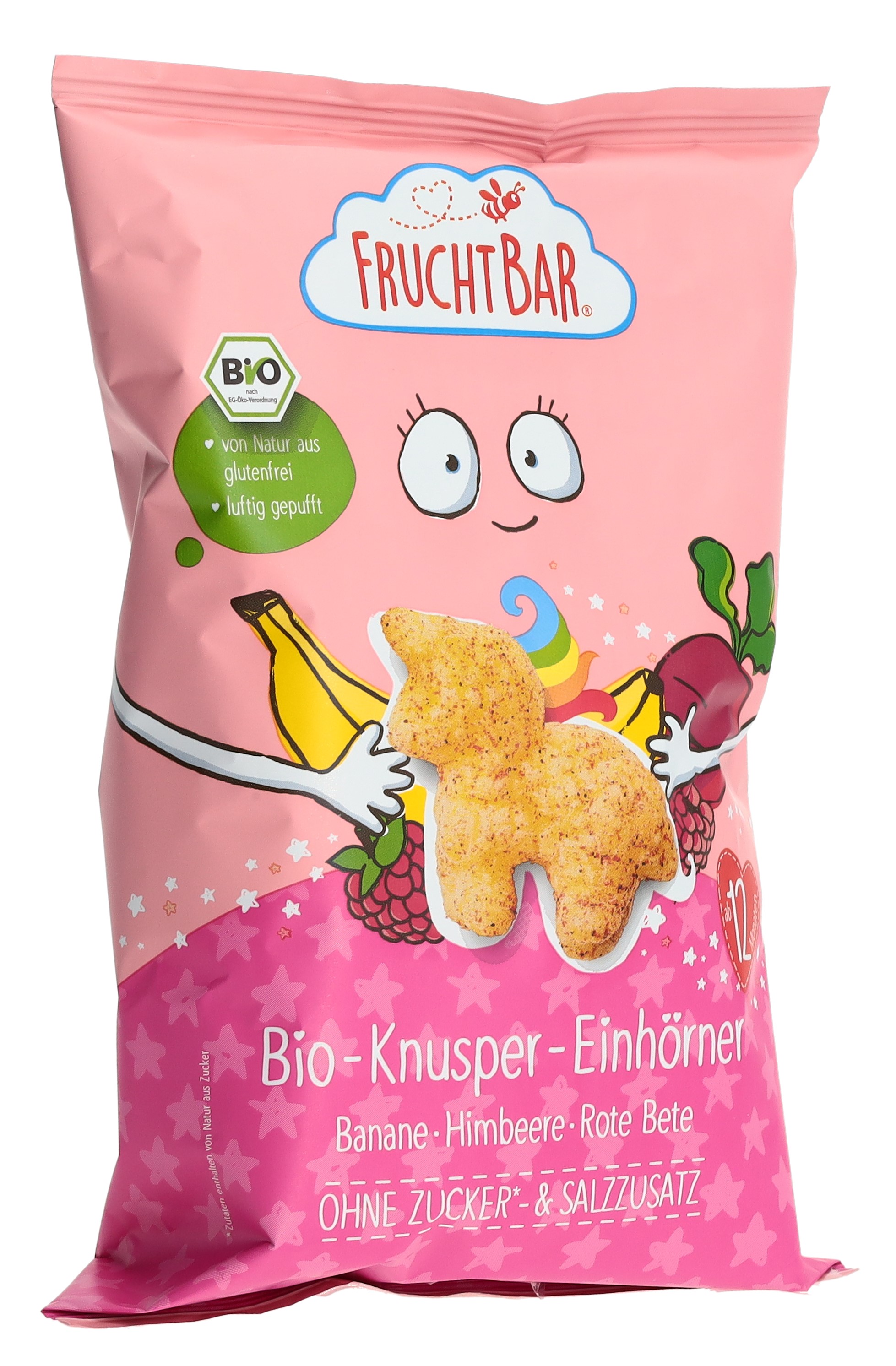 Fruchtbar Knusper-Einhörner Bio Banane-Himbeere-Rote Bete Btl 30 g