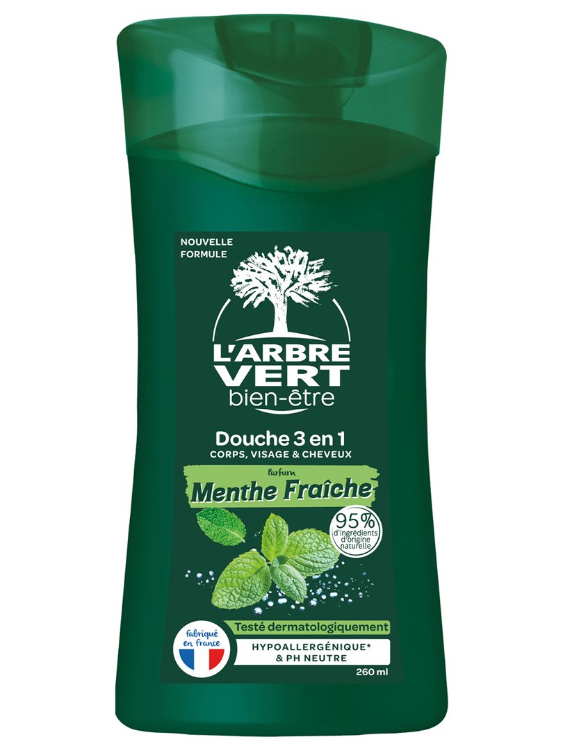 LARBRE VERT crème douche 3en1 homme menthe fl 260 ml
