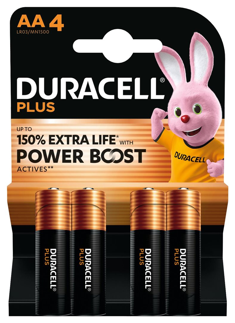 Duracell plus power boost AA 4 pce