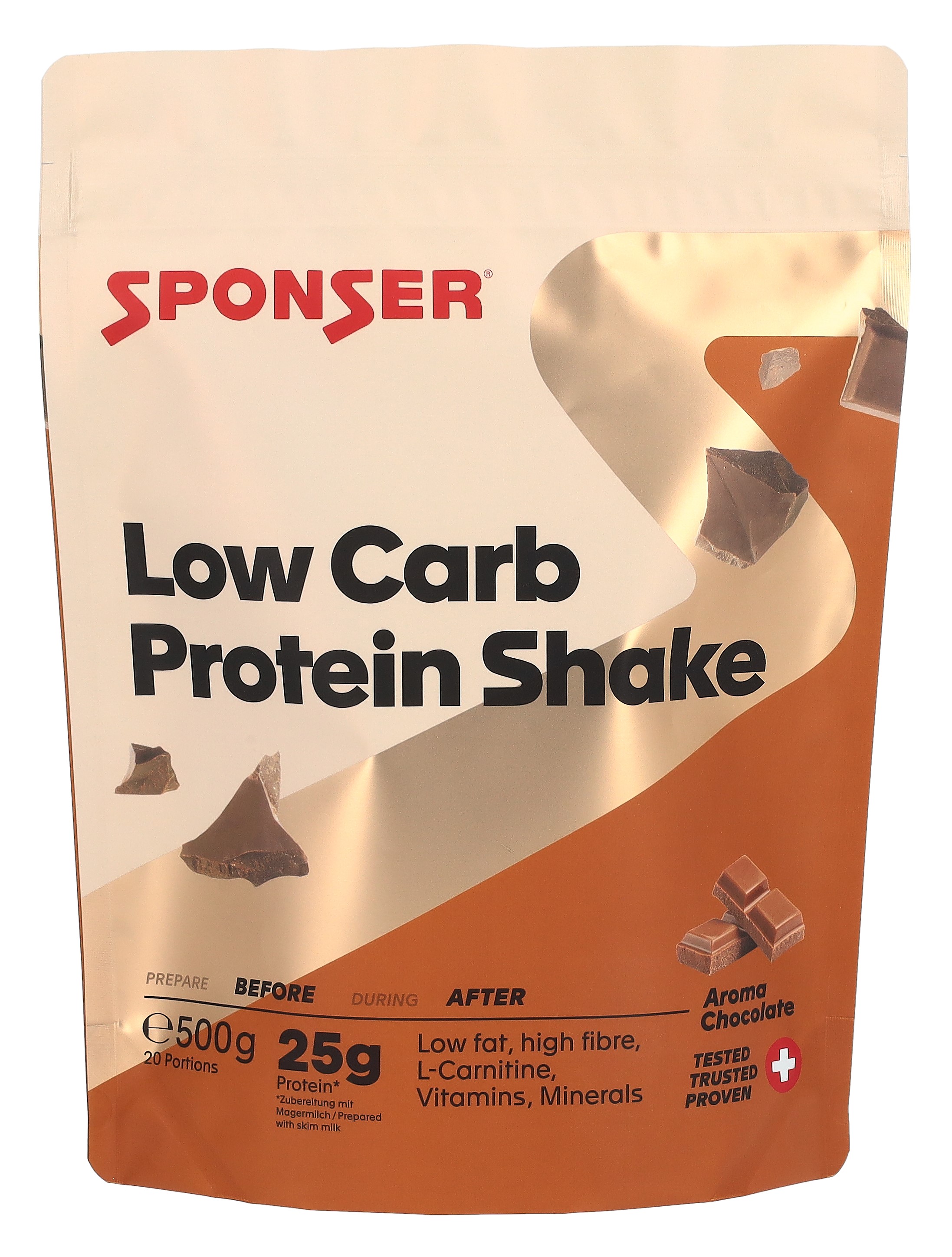 Sponser Low Carb Protein Shake Chocolate 500 g