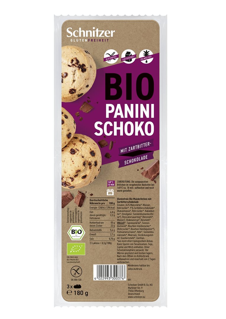 Schnitzer Panini Schoko Bio Btl 180 g