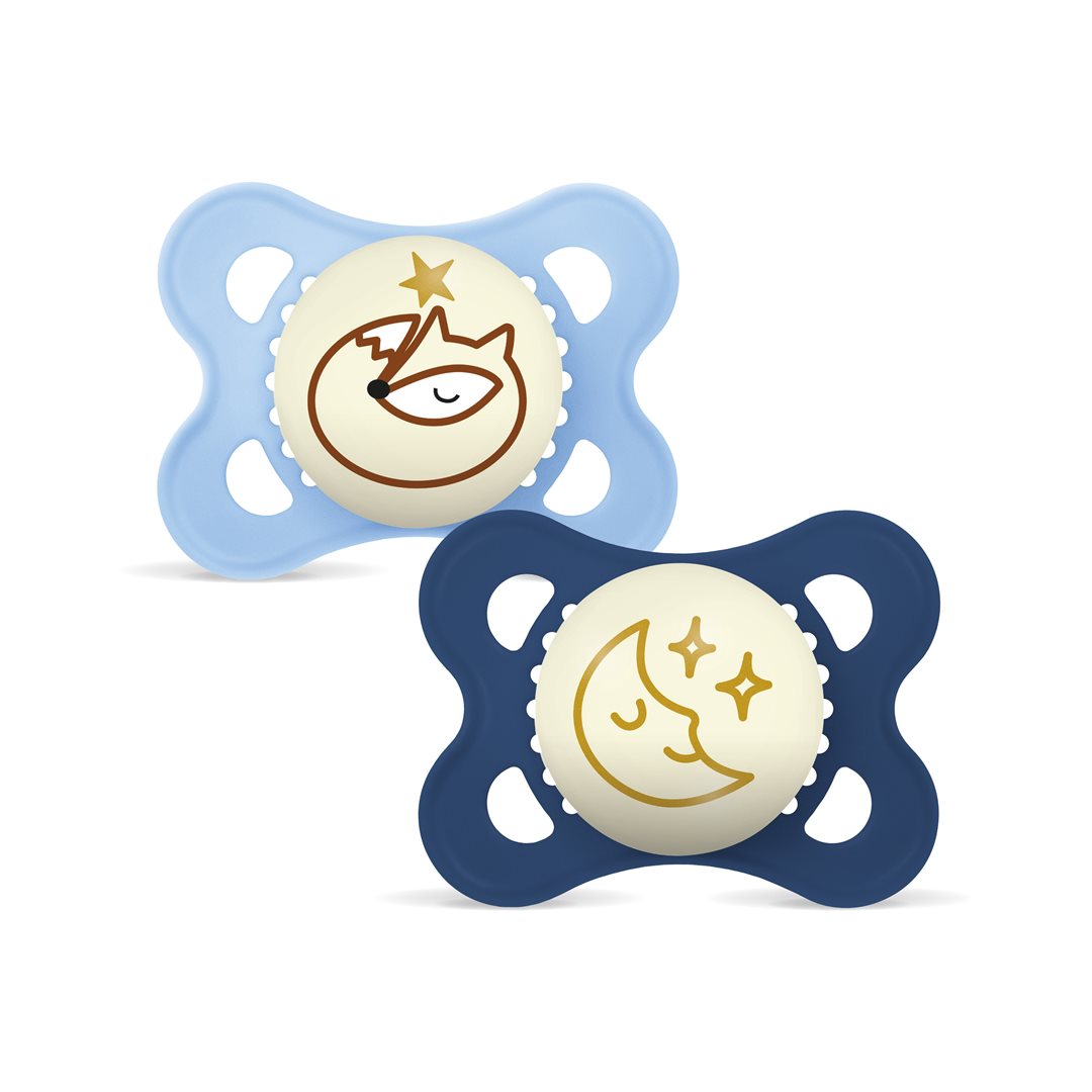 MAM Night Nuggi Silikon 0-6 Monate Boy 2 Stk