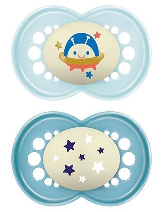 MAM Night Nuggi Silikon 6-16 Monate Boy 2 Stk