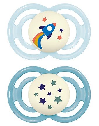 MAM Perfect Night Nuggi Silikon 16-36 Monate Boy 2 Stk