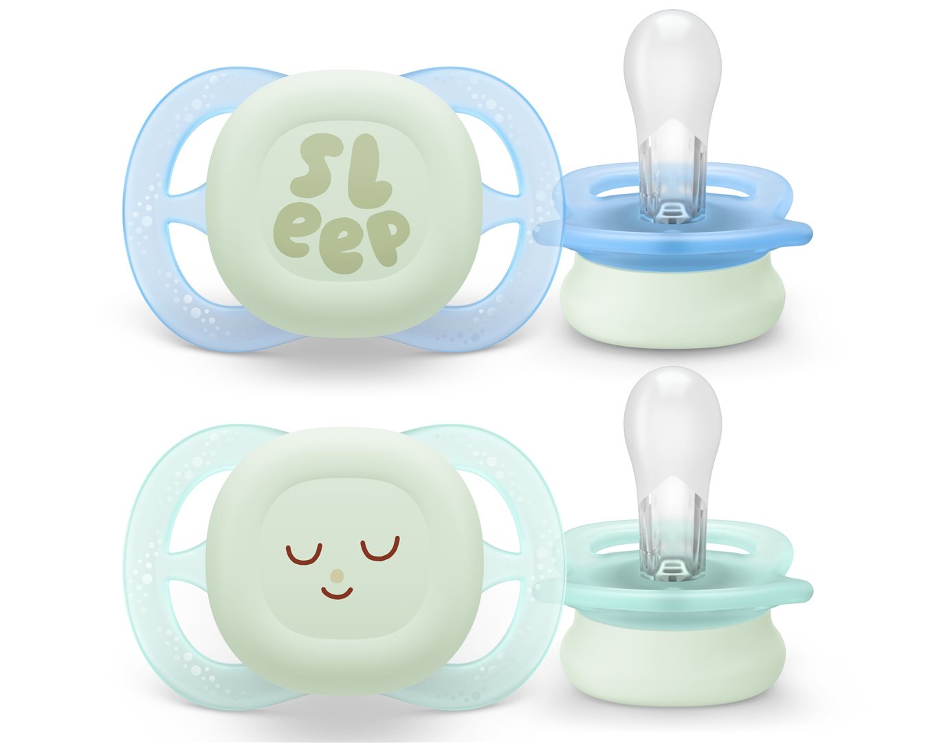 Philips Avent Schnuller Ultra Start Night 0-2 Monate Smiley/Sleep 2 Stk
