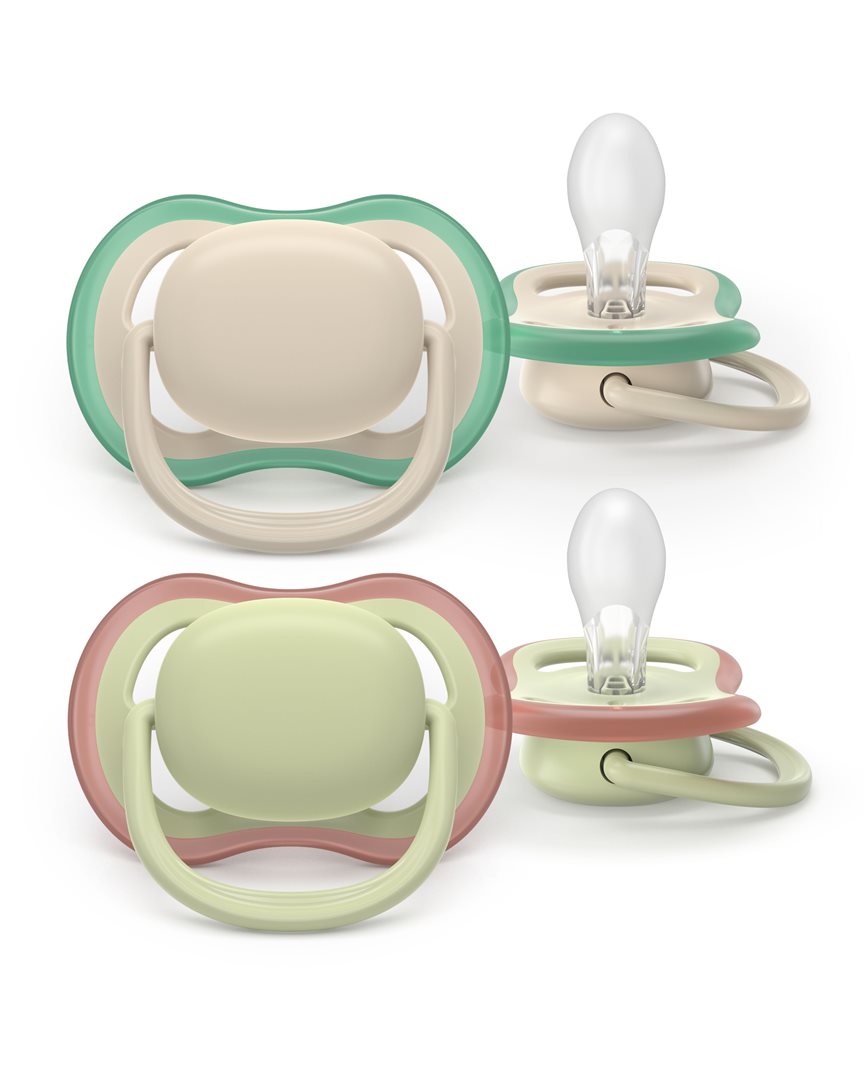 Philips Avent pacifier ultra air day 6-18 mois colours of nature blanc-beige/vert-beige 2 pce